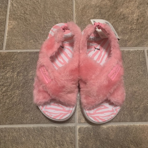 PUMA Baby Phat x Mayze Platform Sandal Pink White Fur Slip On Slide New - Picture 4 of 10